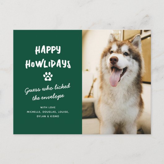 Funny Happy Howlidays Pet Hund Foto Weihnachten (Vorderseite)