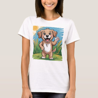 Funny Happy Hund Kinder T - Shirt - Niedlicher Car