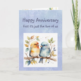 Funny Happy Jubiläum Sweetheart Niedlich Lovebirds Karte