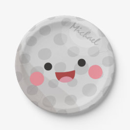 Funny Happy Kawaii Golf Ball Golfer Name Kid Party Pappteller