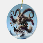 Funny Happy Krampusnacht Keramik Ornament (Links)