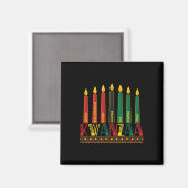 Funny Happy Kwanzaa Kinara Principles Candles Pan Magnet (Vorderseite/Rückseite)
