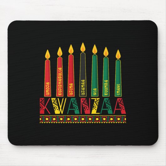 Funny Happy Kwanzaa Kinara Principles Candles Pan Mousepad (Vorne)