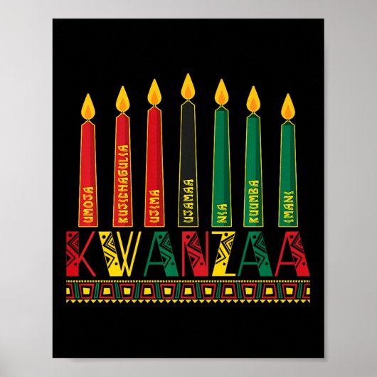 Funny Happy Kwanzaa Kinara Principles Candles Pan Poster (Vorne)