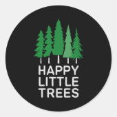 Funny Happy Little Trees Camng Runder Aufkleber (Vorderseite)