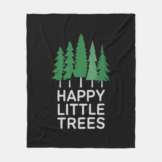 Funny Happy Little Trees Gifts Camping Fleecedecke (Vorderseite)