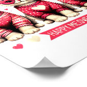 Funny Happy Meowentines Cute Valentine Cats Love C Poster (Ecke)