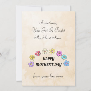 Funny Happy Mütter Day Card aus Ihrer ersten Gebor Feiertagskarte
