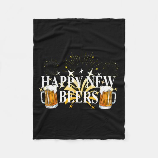 Funny Happy New Beers Drinking 2021 Nye Party Happ Fleecedecke (Vorderseite)