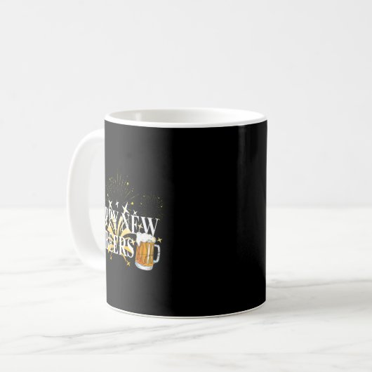 Funny Happy New Beers Drinking 2021 Nye Party Happ Kaffeetasse (Vorderseite Links)