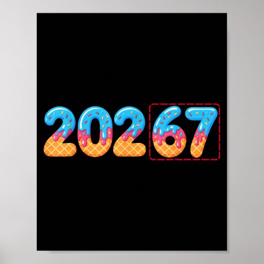 Funny Happy New Year 2026 20267 Ice Cream Drip 67  Poster (Vorne)
