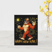 Funny Happy New Year 2026 Bigfoot Lovers New Years Karte (Gelbe Blume)