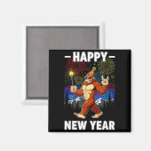 Funny Happy New Year 2026 Bigfoot Lovers New Years Magnet (Vorderseite/Rückseite)