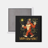 Funny Happy New Year 2026 Bigfoot Lovers New Years Magnet (Vorderseite/Rückseite)