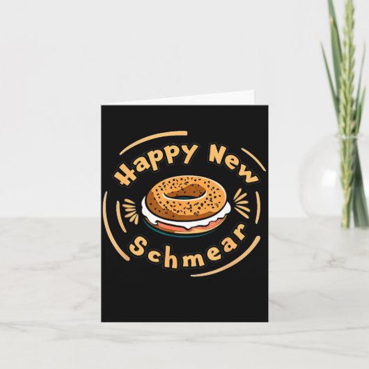 Funny Happy New Year Bagel &amp; Schmear Jewish Br Karte (Vorderseite)