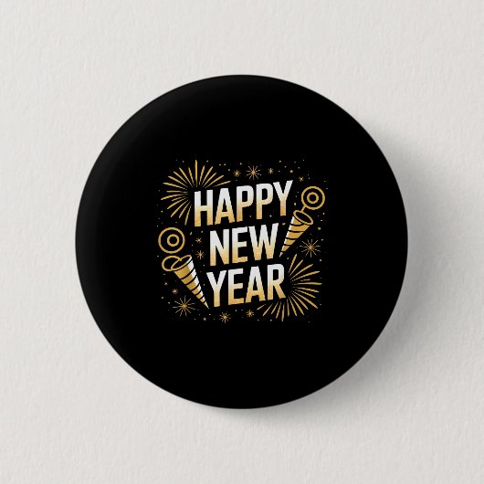 Funny Happy New Year Couple Matching Button (Vorderseite)