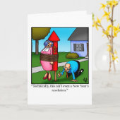 Funny Happy New Year Grußkarte Karte (Gelbe Blume)