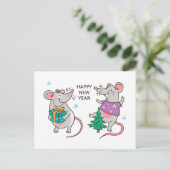 Funny Happy New Year Rat Postkarte (Stehend Vorderseite)