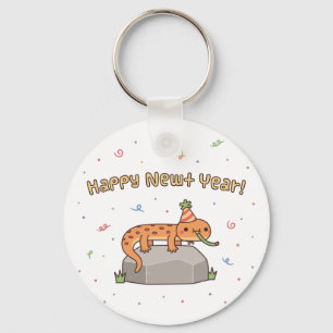 Funny Happy Newt Year, New Year Doodle Schlüsselanhänger