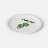 FUNNY HAPPY NIEDLICH TREE REX DEKORIERT DINOSAUR A PAPPTELLER (Schrägansicht)