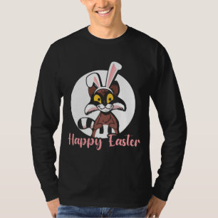 Funny Happy Osterfest Raccoon Bunny Egg Hunt T-Shirt