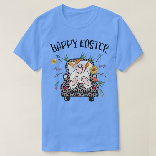 Funny Happy Ostersonne Kaninchen in Leopard Print T-Shirt (Design vorne)
