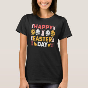 Funny Happy Ostertag Niedlicher Hase mit Eiern Ost T-Shirt