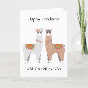 Funny Happy Pandemic Valentine Llama Feiertagskarte