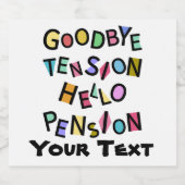 Funny Happy Pensioner Retiree Senior Old Man Lady Schaumweinetikett (Einzelnes Label)