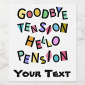 Funny Happy Pensioner Retiree Senior Old Man Lady Weinetikett (Einzelnes Label)