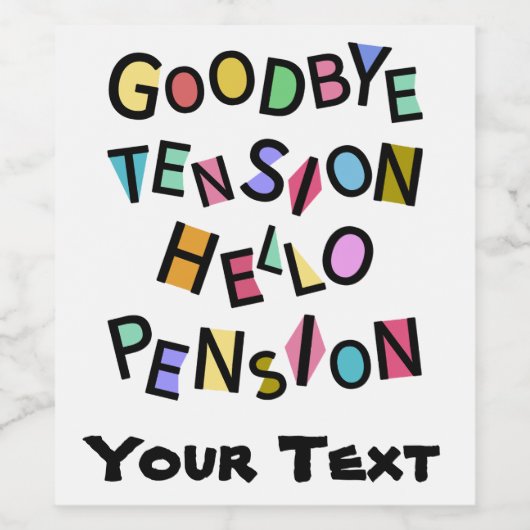 Funny Happy Pensioner Retiree Senior Old Man Lady Weinetikett (Einzelnes Label)