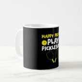 Funny Happy People Play Pickleball Kaffeetasse (Vorderseite Links)
