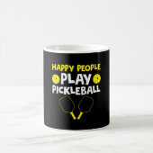 Funny Happy People Play Pickleball Kaffeetasse (Mittel)