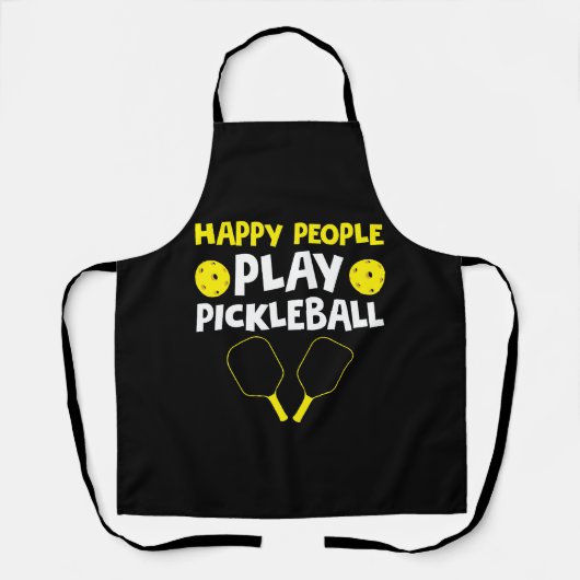 Funny Happy People Play Pickleball Schürze (Vorderseite)