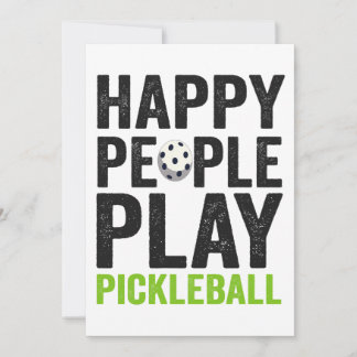 Funny Happy People spielen Pickleball Dink Sport G Einladung