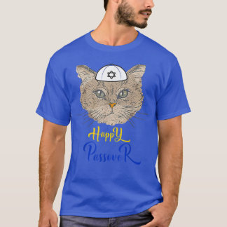 Funny Happy Pessach Cat Funny Seder Jewish Holida T-Shirt