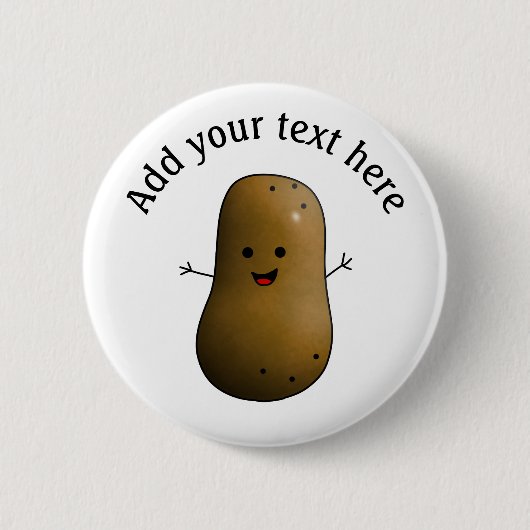 Funny Happy Potato Personalisiert Button (Vorderseite)
