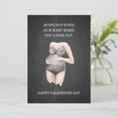 Funny Happy Pregnant Valentinstag Gift Feiertagskarte (Stehend Vorderseite)