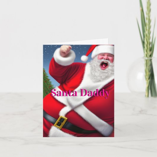Funny Happy Santa Daddy Spaß Karte (Vorderseite)