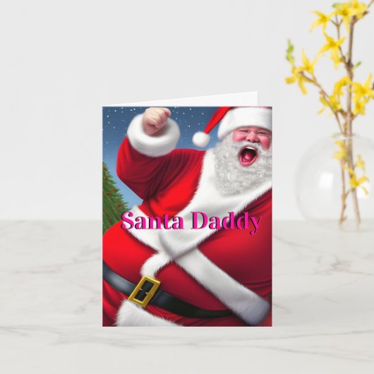 Funny Happy Santa Daddy Spaß Karte (Gelbe Blume)