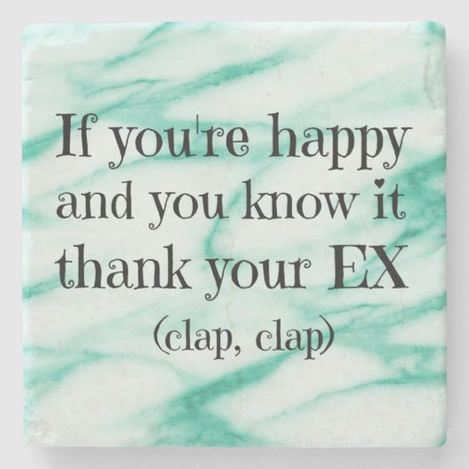 Funny Happy Scheidungsziffer Steinuntersetzer (Vorderseite)