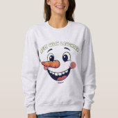 Funny Happy Snowman Face T-Shirt | Cute Smiling Sweatshirt (Vorderseite)