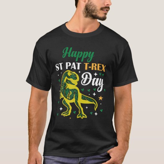 Funny Happy St Pat Trex Day, Saint Patrick Design T-Shirt (Vorderseite)