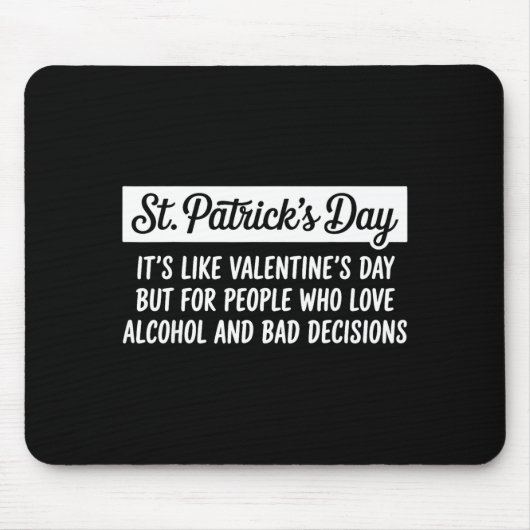 Funny Happy St Patricks Day Irish Shamrock Lucky M Mousepad (Vorne)
