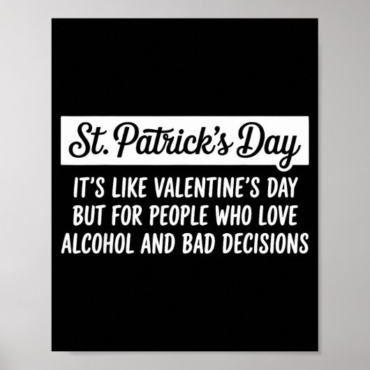 Funny Happy St Patricks Day Irish Shamrock Lucky M Poster (Vorne)