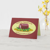 Funny Happy Thanksgiving Canned Cranberry Sauce Karte (Gelbe Blume)