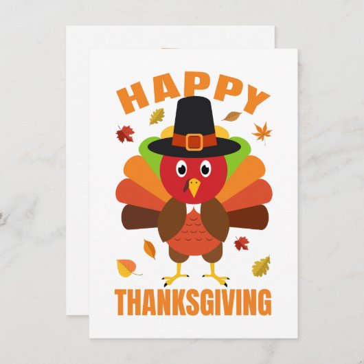 Funny Happy Thanksgiving Day Illustration Dankeskarte (Vorne/Hinten)