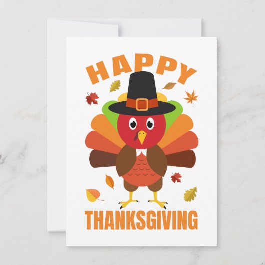 Funny Happy Thanksgiving Day Illustration Dankeskarte (Rückseite)