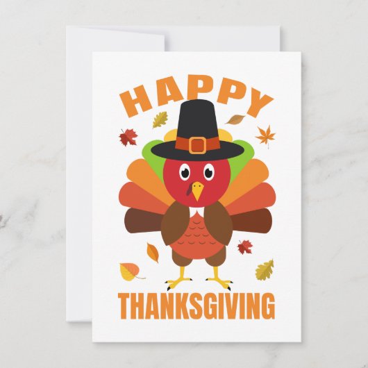 Funny Happy Thanksgiving Day Illustration Dankeskarte (Vorderseite)