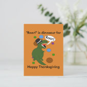 Funny Happy Thanksgiving Dinosaur personalize Postkarte (Stehend Vorderseite)